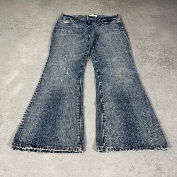 Maurices Molliflare Flare Denim Medium Wash Jeans - Size: 7/8 Short - Picture 2 of 7